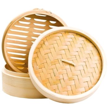 Parowar bambusowy okrągły, dwupiętrowy 20cm - Shi Ba Ling - Shi Ba Ling