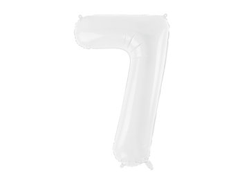 PartyDeco, Balon foliowy, Cyfra ''7'', Biały, 86 cm - PartyDeco