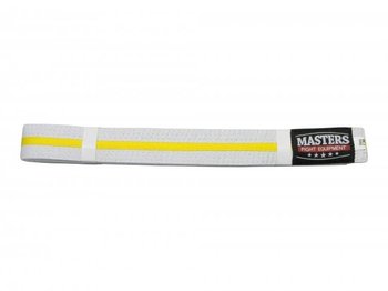 Pas do kimona MASTERS biały z żółtą lamówką - Masters Fight Equipment