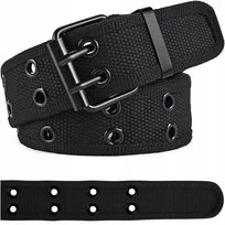 Pas taktyczny parciany pasek dwurzędowy z klamrą militarny damski męski