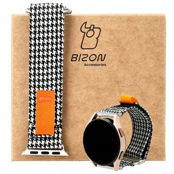 Pasek Bizon Strap Watch Urban do Galaxy Watch 20 mm, czarno-biała pepitka - Bizon