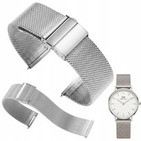 PASEK BRANSOLETA 18MM DO ZEGARKA SMARTWATCH SMARTWATCHA UNIWERSALNY SREBRNY Inna marka