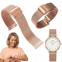 PASEK BRANSOLETA 20MM DO ZEGARKA SMARTWATCH SMARTWATCHA UNIWERSALNY RÓŻOWY Inna marka