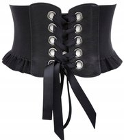 Pasek Damski elastyczny czarny gorset sznurowany