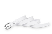 Pasek damski klasyczny biały eko 2 cm