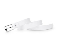 Pasek damski klasyczny biały lakier 3 cm