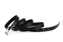 Pasek damski klasyczny czarny mat 1,5 cm