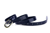 Pasek damski klasyczny granatowy lakier 2 cm