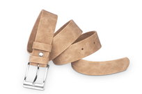 Pasek damski klasyczny orzech welur 3 cm