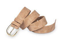 Pasek damski klasyczny orzech welur 3 cm