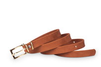 Pasek damski klasyczny rudy welur 1,5 cm