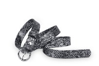 Pasek damski klasyczny srebrne łuski 2 cm