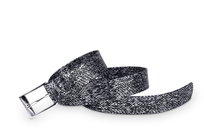 Pasek damski klasyczny srebrne łuski 3 cm