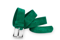 Pasek damski klasyczny trawiasty welur 3 cm