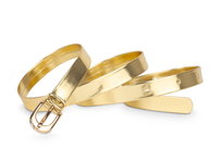 Pasek damski klasyczny złoty lakier 1,5 cm