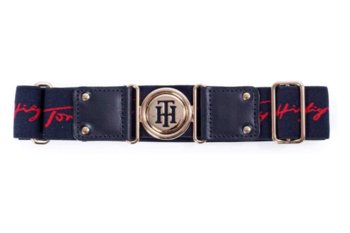 Pasek damski Tommy Hilfiger TH Elastic granatowy - Inna marka