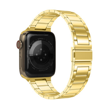 Pasek do Apple Watch 45mm / 44mm / 42mm Linki ze stali nierdzewnej Złoty - Avizar