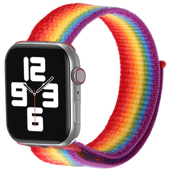 Pasek do Apple Watch 49mm, 45mm, 44mm, 42mm Nylon Regulowany Tęczowy - Avizar