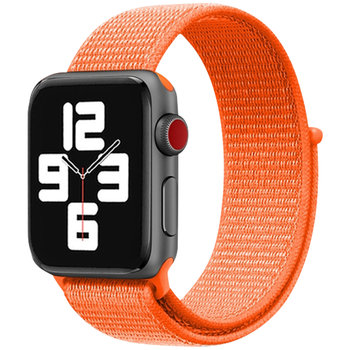 Pasek do Apple Watch 49mm, 45mm, 44mm, 42mm Nylon Tkany Regulowany Pomarańczowy - Avizar