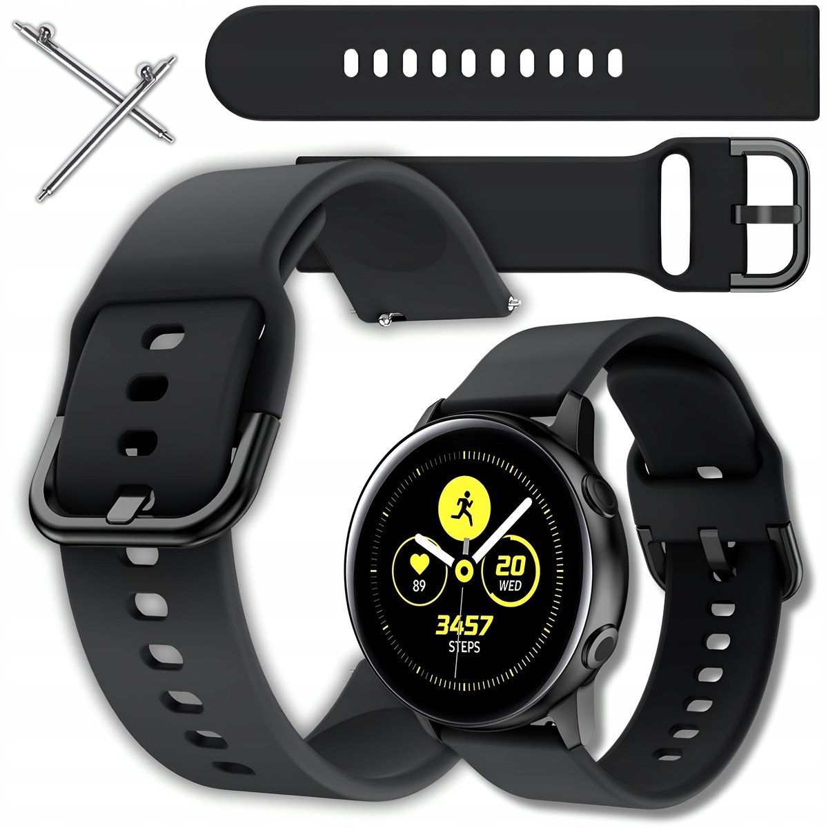 ESTUYOYA Cinturino per Orologio Spagna Compatibile con Garmin Vivoactive 4/Forerunner 255/265/Venu 3/Venu 2, Bracciale in Nylon 22mm Colori della Bandiera Spagnola - Lineblack