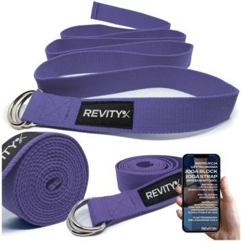 Pasek Do Jogi Rozciągania Bawełniany Fioletowy - REVITY