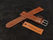 PASEK do MĘSKIEGO DAMSKIEGO zegarka szyty ręcznie 17 mm, naturalna skóra, złoty brąz Katatime