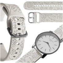 Pasek do Motorola Moto Watch 100 smartwatch kremowa opaska 20mm