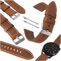 Pasek do Xiaomi Watch S1 Active GPS, brązowa opaska, skórzana, teleskopy