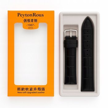 Pasek do zegarka 18 mm skóra naturalna krokodyl czarny + teleskopy - Inna marka