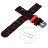 Pasek do zegarka 18mm – silikonowy – czarno-czerwony
