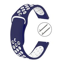 PASEK DO ZEGARKA 18MM – SILIKONOWY – granatowo-biały