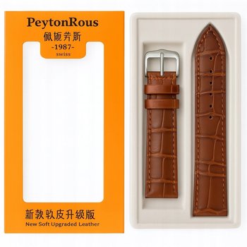 Pasek do zegarka 22 mm skóra naturalna krokodyl jasny brąz + teleskopy - Inna marka