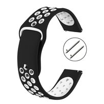 PASEK DO ZEGARKA 22MM – SILIKONOWY – czarno-biały