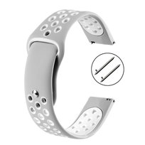 PASEK DO ZEGARKA 22MM – SILIKONOWY – szaro-biały
