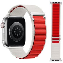 Pasek do zegarka Apple Watch Alpine 42/44/45/49mm kremowo czerwony Rhino