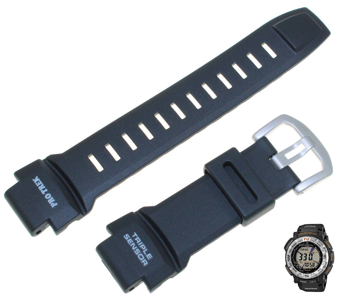 Cinturino In Resina 20 Mm Per Casio Protrek PRG-300, PRW-6000, PRW-6100, PRW-3000, PRW-3100 | Ricambio Morbido E Impermeabile Con 2 Strumenti Di Montaggio - 5