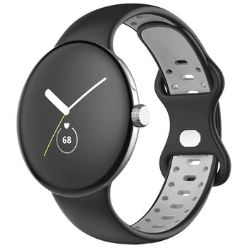 Pasek do zegarka Google Pixel Dwukolorowy silikonowy elastyczny ciemnoszary/szary - Avizar