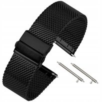 Pasek Do Zegarka Smartwatch Bransoleta Mesh 20mm Regulowana Czarny DEVILL