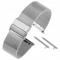 Pasek Do Zegarka Smartwatch Bransoleta Mesh 20mm Regulowana Srebrna DEVILL