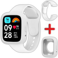 Pasek + etui Vanfone 2w1 do Xiaomi Redmi Watch 3 Active, biały