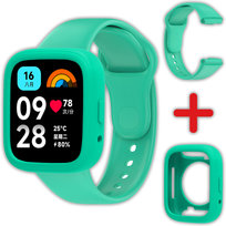 Pasek + etui Vanfone 2w1 do Xiaomi Redmi Watch 3 Active, turkusowy