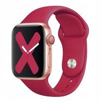 Pasek Gumowy Stylowy Apple Watch 1 2 3 4 5 6 7 8 9 SE 38/40/41mm AMARANTOWY Inna marka