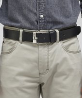 Pasek Lee LEATHER BELT LOGO BUCKLE 112331208 LP655001 Black 90