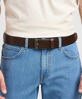 Pasek Lee LEATHER BELT LOGO BUCKLE 112331209 LP655024 Dark Brown 95