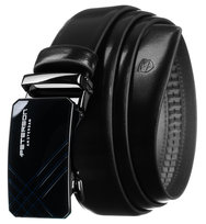 Pasek męski do spodni elegancki casualowy PETERSON skóra naturalna 95 automatyczna klamra gładki pasek do garnituru