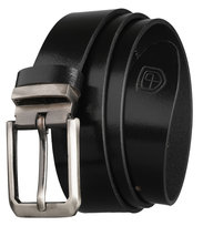 Pasek męski skórzany do spodni garnituru Peterson z klasyczną klamrą ze skóry naturalnej elegancki czarny 110