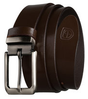 Pasek męski skórzany klasyczny do spodni garnituru ze skóry naturalnej elegancki Peterson brązowy 120