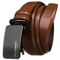 Pasek męski skórzany Peterson automatyczny klasyczny pas do spodni rozmiar 85, brązowy