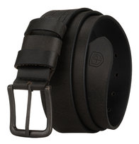 Pasek męski skórzany PETERSON elegancki klasyczna klamra do jeansów 100 czarny