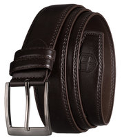 Pasek męski szeroki PETERSON klasyczny srebrna klamra elegancki modny do jeansów brązowy